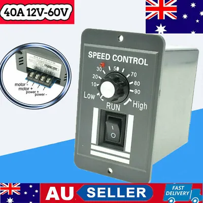 12V 24V 36V 48V PWM DC Motor Speed Controller Reversible Switch 40A Regulator AU • $27.09