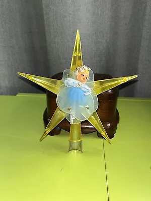 Vintage 1950s Bradford Lighted Star Angel Christmas Tree Topper Works Perfect • $40