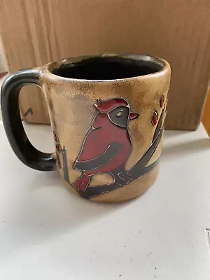 Red Cardinal Mara Mug In Lead Free Stoneware Pottery. 16oz; 610A7 • $24.95