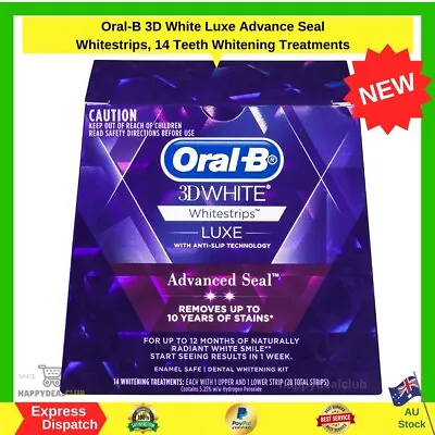 $29.95 • Buy Oral B 3D White Luxe Advanced Seal Teeth Whitening White Strips 14 Pack BRANDNEW