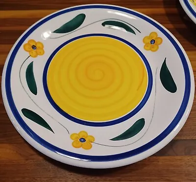 LA Primula SRL 10 1/4   Diameter Plate Green Blue Yellow Hand Painted In Italy • $12.95