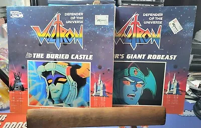 Voltron PlayValue Picture Books 1984 2 Book Lot The Buried Castle Lotors Giant • $15
