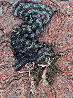 Antique Hand Woven 1920’s Shawl W Silk Fringe • $50