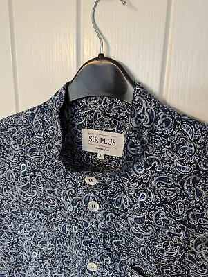 SIRPLUS Paisley Kaftan Half Placket Grandad Shirt Nehru Size M Made In England • £34.99