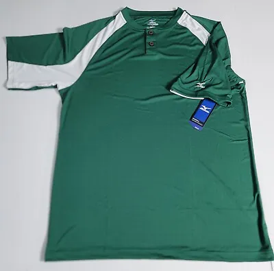 NWT Mizuno Sz Large DryLite Baseball/Golf 1/4 Button Shirt Lightweight Green • $8.49