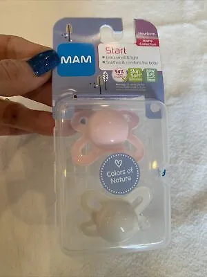 MAM Newborn Pacifier Best For Breastfed Babies ‘Start’ Girl Colors Of Nature • $6.64