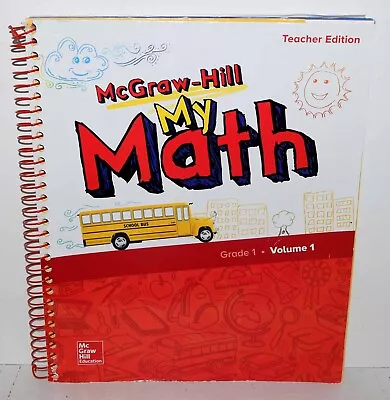McGraw-Hill My Math Grade 1 Volume 1  Teacher Edition 2018 FREE SHIPPING !!! • $19.99