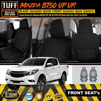 TUFF HD TRADE Canvas Front Seat Covers Mazda BT-50 UP UR XT XTR BT50 2011-19 BL • $169