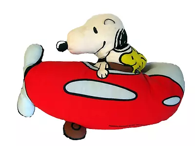 Snoopy & Woodstock  In His Airplane Pillow Fabric Peanuts Handmade • $11.95