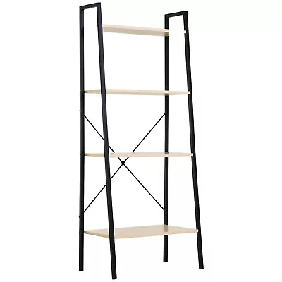 HOMCOM 4-Tier Minimalistic Ladder Shelf Unit Steel Frame Home Display Storage • £39.99