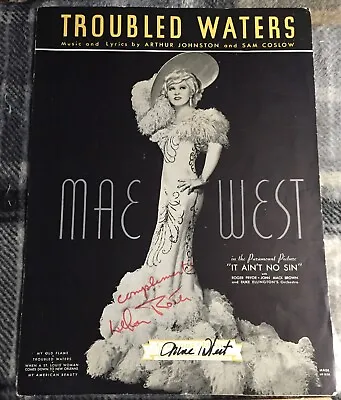 MAE WEST + LILLIAN ROTH —SIGNED It Ain’t No Sin SHEET MUSIC—Lubitsch•Groucho•WCF • $251.32