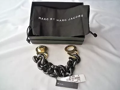 Marc By Marc Jacobs Chunky Black Lucite Chain Bracelet With Turn Lock Clasp • $26