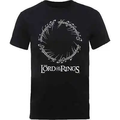 Lord Of The Rings Script Logo Official Mens T-Shirt (Black) J. R. R. Tolkien NEW • £12.97