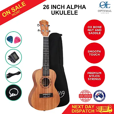 $93.91 • Buy Alpha 26  Electric Tenor Ukulele Mahogany Ukuleles Uke Hawaii Guitar EQ Tuner
