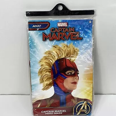 Captain Marvel Mask Mohawk Costume Adult Superhero Cosplay Halloween • $14.96