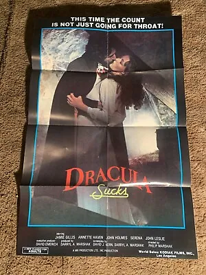 Dracula Sucks Orig Movie Poster Sexploitation Jamie Gillis Annette Haven  • $350
