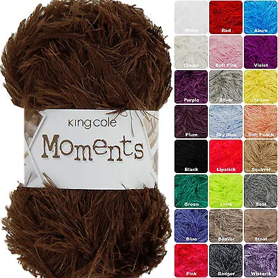 £1.98 • Buy King Cole Moments DK 50g Eyelash Knitting Wool / Yarn. Complete Range In Stock
