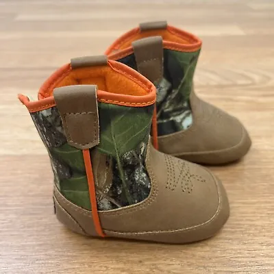 $18.97 • Buy Twister Cowboy Camo Boots Infant Size Fabric NEW