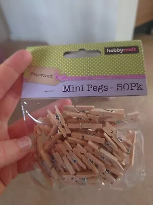 285 Mini Wooden Pegs NEW!*For Weddings And Crafting* X1 Pack 36 X2 50 X1 150   • £5