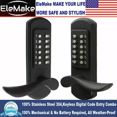 Mechanical Front Door Lock  Set Keyless Entry Digital Code Keypad Combination US • $55.99