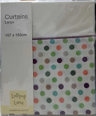 Large Curtains Lollipop Lane 167x183cm Nursery Collection • £24.97