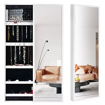 Giantex Jewelry Storage Cabinet Wall Mounted Armoire W/ Full-Length Mirror Box • $109.95