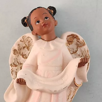 Little Girl Resin Angel With Wings Figurine African American Vintage 7 H • $12.95