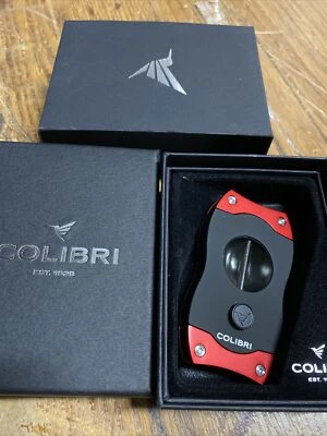 $50 • Buy Colibri V-Cut Cigar Cutter, Black & Red NIB