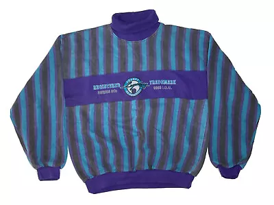 Vintage I.O.U. Legendary Striped Mock Neck Crewneck Sweatshirt Pullover Large • $29.95