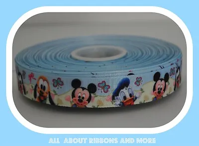 7/8 Inch Baby Disney Mickey And Friends Grosgrain Ribbon- 1 Yard • $0.99
