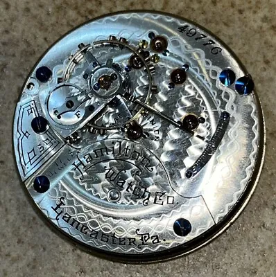 1899 Hamilton 18s Pocket Watch Movement Grade 925 Model 2 Good Bal. 17J Fr Parts • $110.25