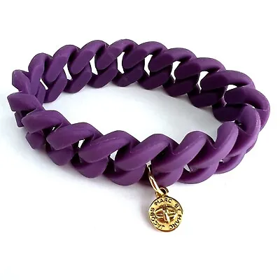 MARC BY MARC JACOBS Plum Purple Rubber Silicone Stretch KATIE TURNLOCK BRACELET • $9.99