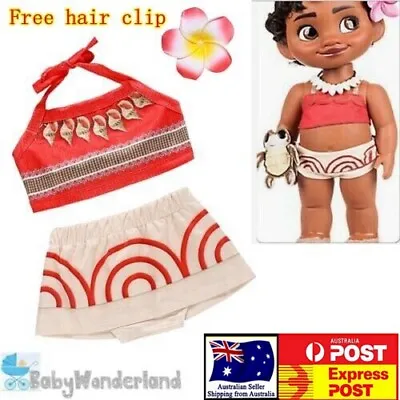 Baby Girls 2 Pieces Moana Movie Princess Cosplay Costume Top Skirt Clothes 1-6Yr • $22.95