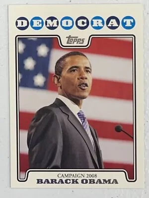 $5.99 • Buy 2008 Barack Obama Democrat Topps Campaign CO8-BO Short Print RARE Insert Chicago