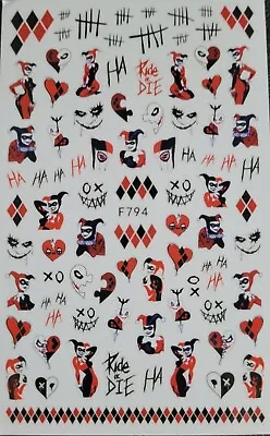 Harley Quinn Nail Art  Stickers • $3.95