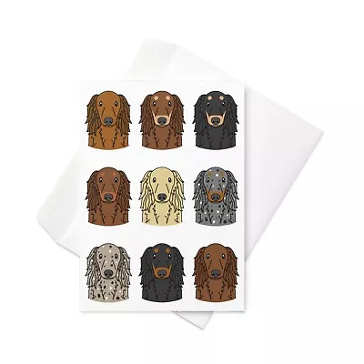 Long Haired Dachshund Card Dachshund Birthday Card Dog Dachshund Print Card • £2.69