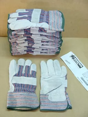 NEW Lot Of 12 Pair MCR Memphis 12010M MEDIUM Split Leather Palm Gloves M • $30