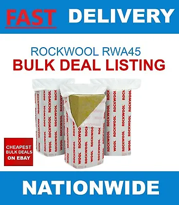 £578 • Buy ROCKWOOL RWA45 Acoustic Sound Insulation 50,75,100mm - BULK DEALS - Read Desc