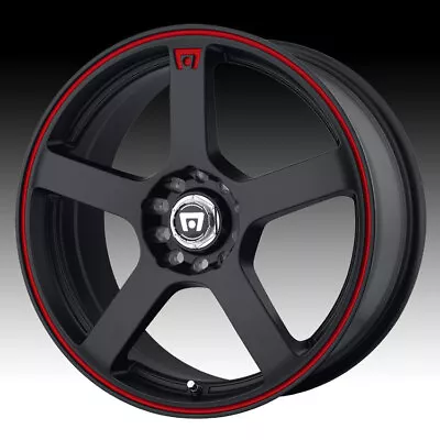 Motegi MR116 FS5 Matte Black Red 17x7 5x112 / 5x4.5 40mm (MR11677046740) • $158.08