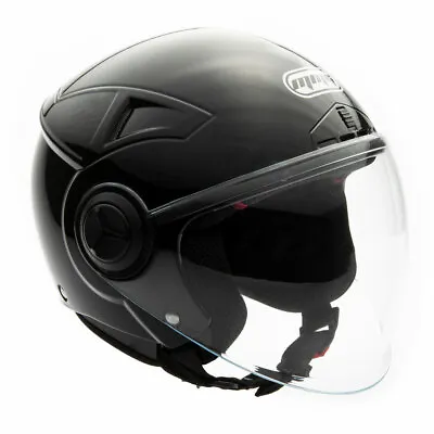 MMG Motorcycle Scooter Pilot Open Face Flip-Up Helmet DOT - Shiny Black Medium • $50.90