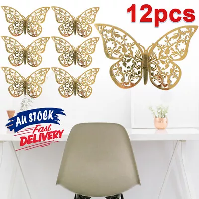 $6.59 • Buy 12Pcs Butterfly Wall Decal 3D DIY Decal Room Decorations Stickers Home Art Decor