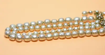 MIRIAM HASKELL Signed Pearl Necklace 24” Inches • $188.88