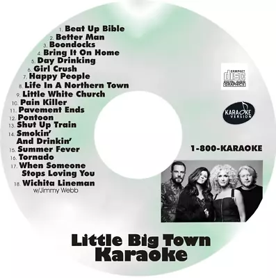 CUSTOM KARAOKE LITTLE BIG TOWN  18 GREAT SONG Cdg CD+G HARD-TO-FIND PONTOON MORE • $39.95