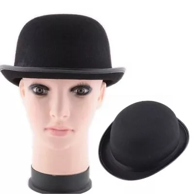 Derby Hat Felt Black Charlie Chaplin 50s 60s Party Magician Hat Costume Hat • £5.69