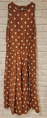 Vintage Jessica Howard By Mitchell Rodbell Womens Brown Polka-Dot Dress No Size • £14.65