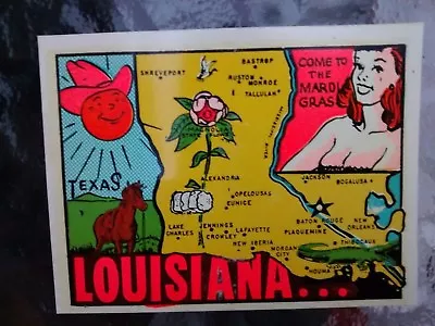 Vintage LOUISIANA State Travel Decal  Authentic Souvenir RV Camper Luggage  • $3.50