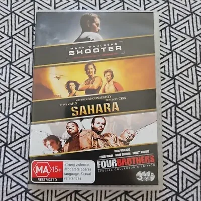 Shooter / Sahara / Four Brothers (Box Set DVD 2007) R4) • $6.56