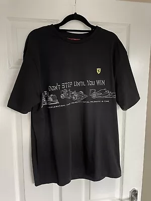 Ferrari Official F1 Formula 1 T-Shirt Black Front Print Size M • £24.99