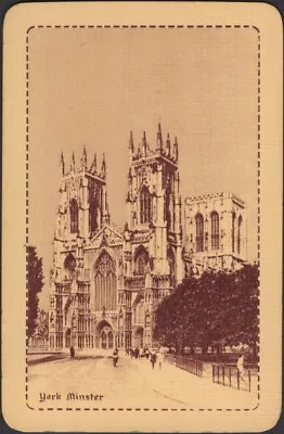 Playing Cards Single Card Old Vintage * LNER RAILWAY TRAIN * Art YORK MINSTER • £2.03