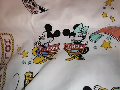 2- Vtg  Mickey Mouse & Friends Disneyland Curtain Panels Hollywood Fabric Crafts • $19